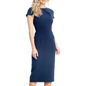 Elegant Navy Blue Midi Dress